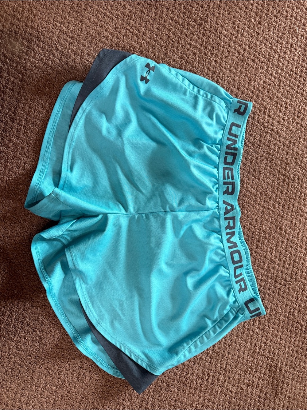 Under Armour Women's Aqua Athletic Running Shorts with Branded Waistband